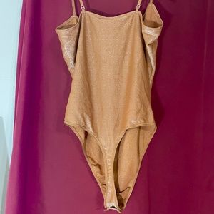 NWT Skims Shimmer Cami Thong Body Suit - Copper - L